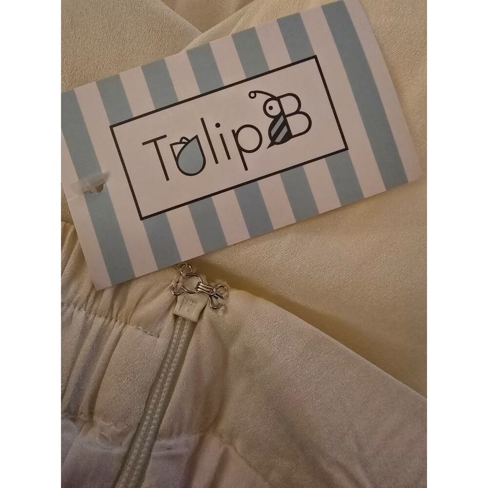 Tulip B Ivory Bicycle Embroidered Midi Skirt Size S NWT Pockets Lined - Picture 7 of 8